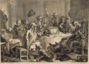 A Midnight Modern Conversation by William Hogarth