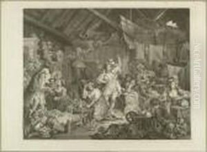 Strolling Actresses Dressing In A Barn by William Hogarth