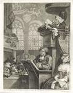 The Sleeping Congregation. by William Hogarth