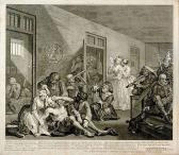 Three Works: A Rake's Progress,
Interior Of Bedlam, Sedan Chairmen And Saved From Debtor's Prison - view 1
