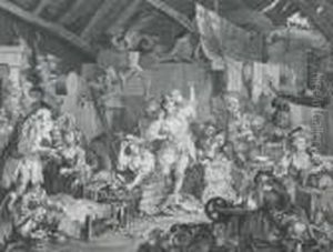 Strolling Players, The Chairing, Southwalk Fair by William Hogarth
