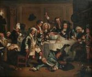A Scene From 'a Rake's Progress' by William Hogarth