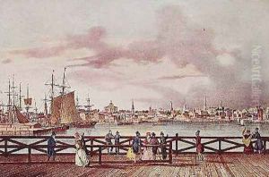 View of Boston and the South Boston Bridge by Milbert, Jacques
