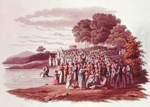 Anabaptist ceremony in North America by Milbert, Jacques