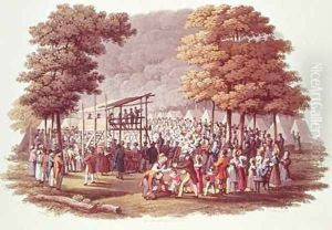 Camp Meeting of the Methodists in North America by Milbert, Jacques