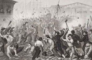 Attack on the Massachusetts 6th at Baltimore Maryland by Momberger, William