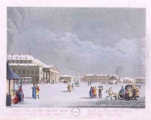 View of the Square and the Grand Theatre at St Petersburg by Mornay