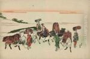 Wood Gatherers From Ohara by Katsushika Hokusai