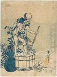 An 
Aizuri-e by Katsushika Hokusai