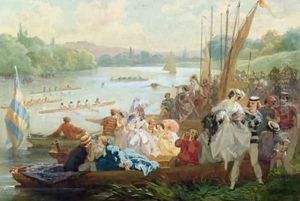 A Regatta at Asnieres during the Second Empire by Antony Paul Emile Morlon