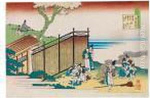 Onakatomi No Yoshinobuason, De La Serie Hyakunin Isshu Ubaga Etoki by Katsushika Hokusai