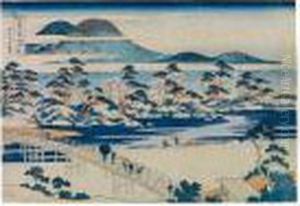 Yamashiro Arashiyamatogetsukyo, De La Serie Shokoku Meisho Kiran by Katsushika Hokusai