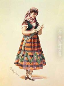 Hortense Schneider in her role in Offenbachs operetta La Perichole by Antony Paul Emile Morlon