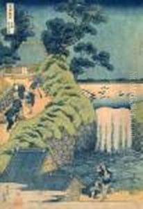 La Cascade D'aoigaoka by Katsushika Hokusai