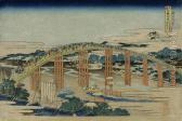 The Yahagi Bridge At Okazaki On The Tokaido Road, From The Series Shokoku Meikyo Kiran - view 1