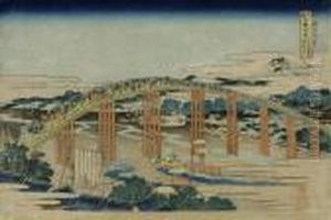 The Yahagi Bridge At Okazaki On The Tokaido Road, From The Series Shokoku Meikyo Kiran The Yahagi Bridge At Okazaki On The Tokaido Road, From The Series Shokoku Meikyo Kiran