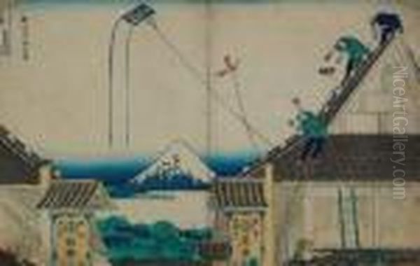 Le Magasin De Mitsui Dans La Rue Suruga A Edo - view 1