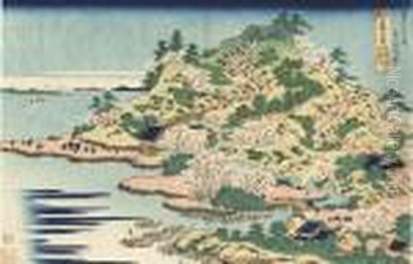 From The Series Shokoku Meikyo 
Kiran [rare Views Of Famous Bridges In All The Provinces], Sesshu 
Ajigawa Guchi Tempozan - view 1