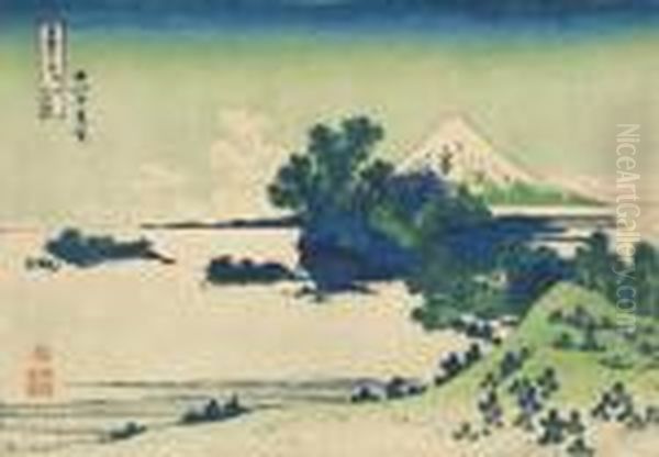 From The Series Fugaku 
Sanju-rokkei [thirty-six Views Of Mount Fuji] Soshu Shichirigahama - view 1