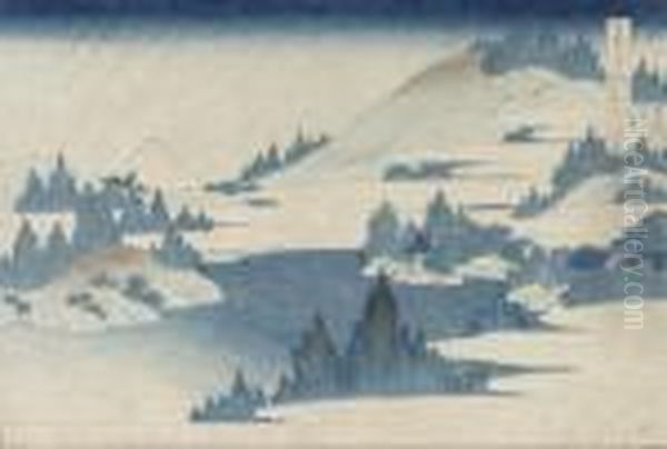 From The Series Fugaku 
Sanjurokkei [the Thirty-six Views Of Mount Fuji], Soshu Hakone Kosui , 
[the Lake At Hakone In Sagami Province], Signed Zen Hokusai Iitsu Hitsu - view 1