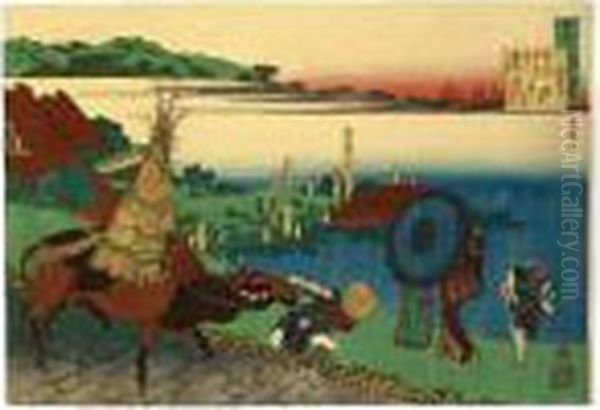 Motoyoshi Shinno From The Series
````hyakunin Isshu Ubaga Etoki' (one Hundred Poems As Explained By The
Nurse) - view 1