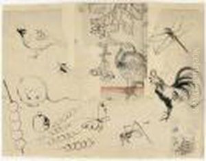Feuilles D'etudes : Animaux Et Insectes. Personnage by Katsushika Hokusai