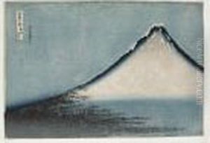 Gaifu Kaisei. Variante Bleue Du Fuji Rouge by Katsushika Hokusai