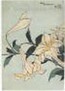 Lys Oranges Et Roses by Katsushika Hokusai