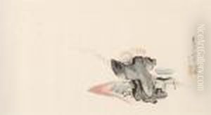 Homme Aux Papillons by Katsushika Hokusai