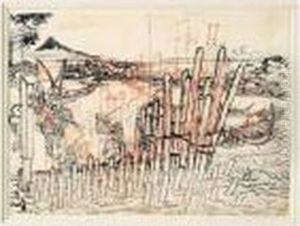 Dessin Preparatoire Pour Les Cent Vues Du Mont Fuji by Katsushika Hokusai