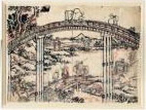 Dessin Preparatoire Et Planche Du Livre Les Cent Vues Du Mont Fuji by Katsushika Hokusai