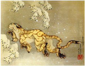 Tiger In A Snowstorm by Katsushika Hokusai
