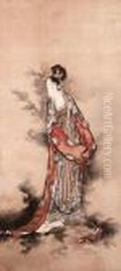 Gyokushi (taichen Wang Furen); Dragon With Qin by Katsushika Hokusai