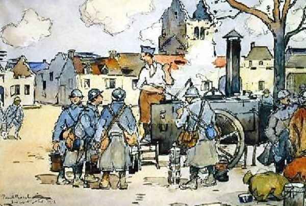 French Snipers at a Field Kitchen Marne October 1915 - view 1