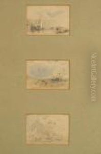 Three Sketchbook Pages Of Continental Vistasframed As One