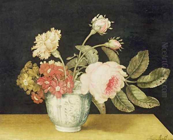 Flowers in a Delft Jar - view 1