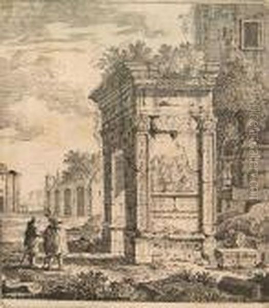 Untitled (two Men Standing By Roman Ruin) - view 1