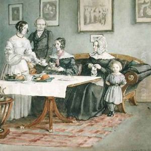 Professor Johannes Classen 1805-91 and Family 1840 by Carl Julius Milde