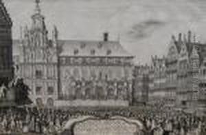 Proclamation Of The Peace Of Westphalia In 1648 by Wenceslaus Hollar