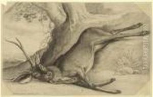 Der Todte Hirsch by Wenceslaus Hollar