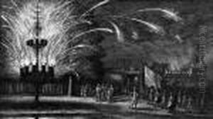 Das Feuerwerk by Wenceslaus Hollar