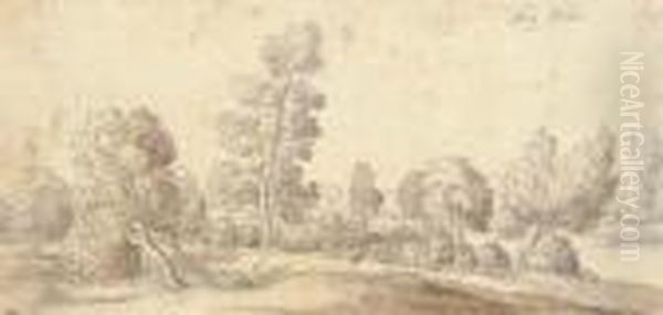 A Landscape Near Duren With Pollarded Willows - view 1