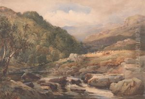 Landscape with Stream and Haymakers by David Hall McKewan