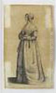 Femme Aux Ciseaux. 1640. by Wenceslaus Hollar
