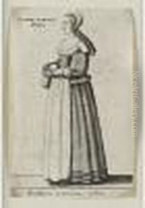 Country Woman Of France. 1643. by Wenceslaus Hollar