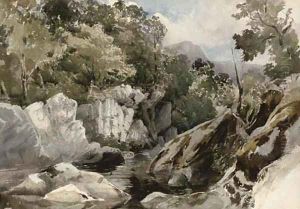 A Welsh mountain stream by David Hall McKewan