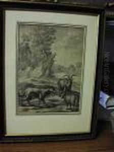 Landscape With A Wolf, A Goat And A Sheep Landscape With A Wolf, A Goat And A Sheep