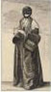English Lady In Winter Costume (pennington 1999) by Wenceslaus Hollar