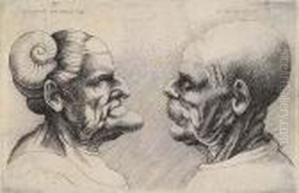 Two Grotesque Heads - view 1
