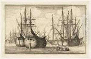 Naves Mercatoriae Hollandicae, Vulgo Vlieten<</b> by Wenceslaus Hollar